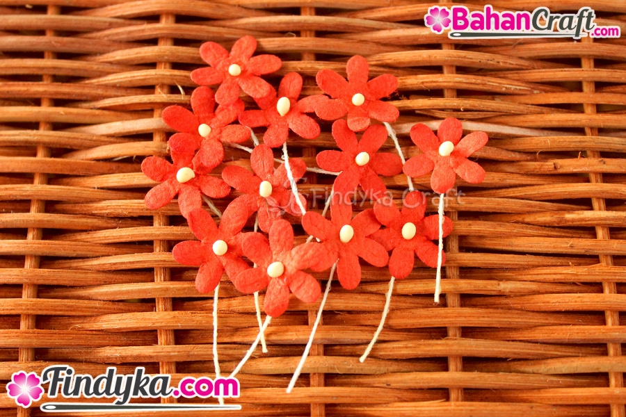 BahanCraft com Bunga forget me not merah